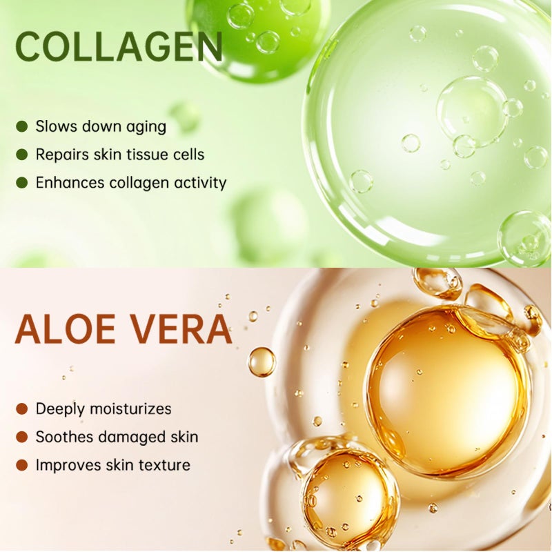ASYBO Pack of 10 Collagen Face Mask, Aloe Vera Polypeptide Collagen Facial Masks Skincare, Moisturizing Facial Sheet Mask for Acne, After Sun, Claming, Anti-Aging and Anti-Wrinkle - Image 3